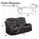 Braylon Magnetite 78" Reclining Loveseat with Console and Nailhead Trim