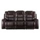 Braylon Brown 90" Reclining Sofa with Nailhead Trim