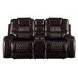 Braylon Brown Reclining Living Room Set with Nailhead Trim