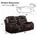 Braylon Brown 78" Reclining Loveseat with Console and Nailhead Trim