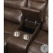 Aashi Brown Leather 90" Reclining Sofa