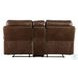 Aashi Brown Leather 78" Reclining Loveseat with Console