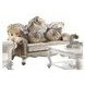Picardy Beige 70" Loveseat with Pillow and Nailhead Trim
