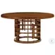 Island Fusion Medium Coconut Shell Brown Meridien Wooden Top 60" Round Dining Table