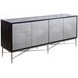 Lumina Ebony Mango and Silver Cast Aluminum 4 Door Server
