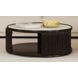 Rivera Espresso and Gold Round Occasional Table Set