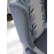 Patras Blue and Gray Leather Upholstered Wing Chair with Nailhead Trim