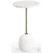 Aeirith Natural Edge White Marble And Antique Brass Accent Table