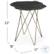 Cleo Black Slate And Antique Brass Accent Table