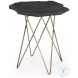Cleo Black Slate And Antique Brass Accent Table