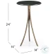 Milo Green Marble And Antique Brass Accent Table