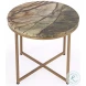 Giovanniya Antique Gold Marble Side Table