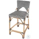 Creanly Black and White Rattan Counter Height Stool