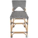 Creanly Black and White Rattan Counter Height Stool