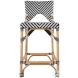 Creanly Black and White Rattan Counter Height Stool