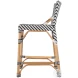 Creanly Black and White Rattan Counter Height Stool