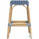 Tobias Blue And White Dot Rattan Bar Stool