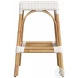 Tobias Glossy White Rattan Square Bar Stool