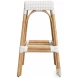 Tobias Glossy White Rattan Square Bar Stool