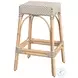 Tobias White And Tan Dot Rattan Bar Stool