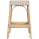 Tobias White And Tan Dot Rattan Bar Stool