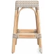 Tobias White And Tan Dot Rattan Bar Stool