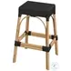 Tobias Black Rattan Bar Stool