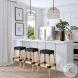 Tobias Black Rattan Bar Stool