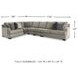 Bovarian Stone 4 Piece Sectional with RAF Loveseat