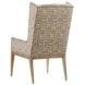 Cypress Point Milton Beige and Tan Upholstered Host Chair with Nailhead Trim