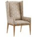 Cypress Point Milton Beige and Tan Upholstered Host Chair with Nailhead Trim