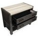 Plum Creek Ravenwood Black and White 2 Drawer Open Marble Top Nightstand with USB Charging