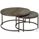 Leone Weathered And Antique Brass Round Cocktail Table