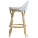 Tobias White and Sky Blue Dot Outdoor Low Back Counter Height Stool