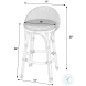 Tobias White and Sky Blue Dot Outdoor Low Back Counter Height Stool