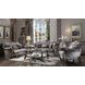Versailles Antique Platinum Living Room Set with Pillows and Nailhead Trim