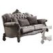 Versailles Antique Platinum 69" Loveseat with Pillows and Nailhead Trim