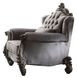 Versailles Antique Platinum Upholstered Lounge Chair with Pillow and Nailhead Trim