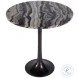 Paxton Black and White Marble Round Side Table