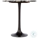 Paxton Black and White Marble Round Side Table