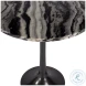 Paxton Black and White Marble Round Side Table