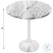 Paxton Black and White Marble Round Side Table