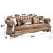 Northville Velvet and Antique Silver 97" Sofa with 5 Pillows