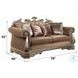 Northville Velvet and Antique Silver 78" Loveseat with 4 Pillows