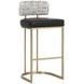 Larissa Bravo Black and Halton Birch Performance Fabric Bar Stool