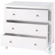 Nora Smooth White 3 Drawer Dresser