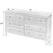 Nora Smooth White 6 Drawer Dresser