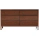 Nora Walnut 6 Drawer Dresser