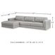 Amiata Glacier 2 Piece Sectional with LAF Chaise