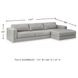 Amiata Glacier 2 Piece Sectional with RAF Chaise